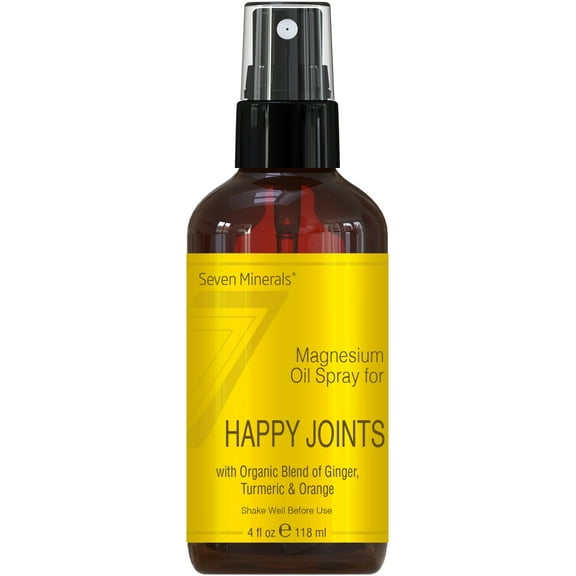 Seven Minerals Magnesium Happy Joints Spray - Magnesium Oil with Essential Oils 4 fl oz