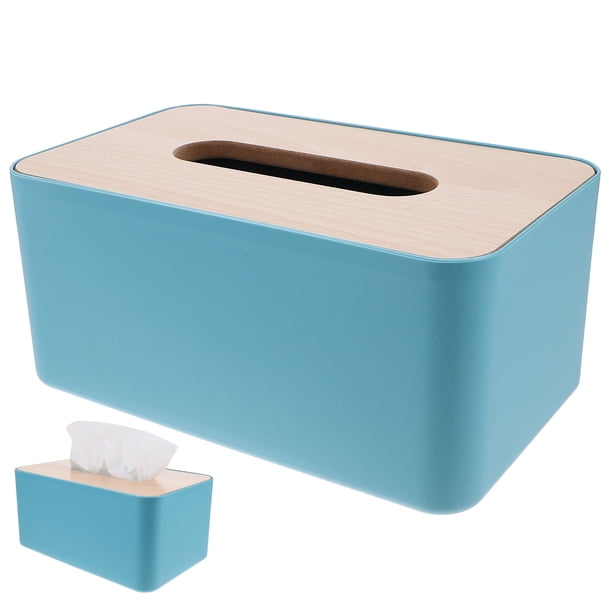 Porta pañuelos, caja de pañuelos faciales, soporte para tapa, organizador de pañuelos rectangular