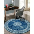 thumbnail image 6 of Unique Loom Bromley Collection Area Rug - Midnight (3' Round Navy Blue/Ivory), 6 of 6