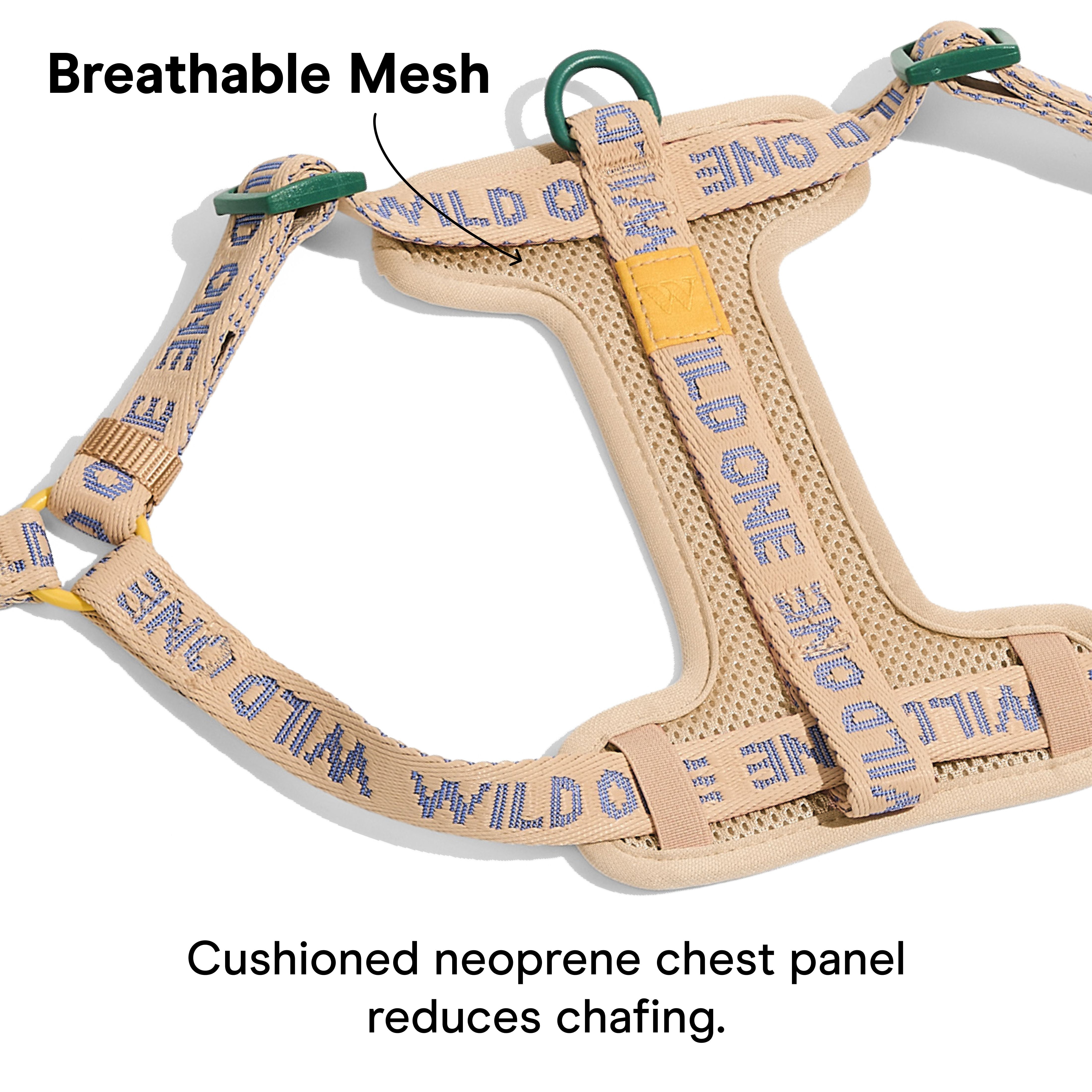Wild One Adjustable Cushioned Step-In Dog Harness, Retro Tan Colorblock, Small