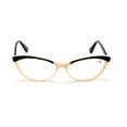 thumbnail image 3 of Women Cat Eye Slim Sleek Vintage Fashion Acetate Reading Glasses - 2 Tone Pointed Tip Reader Eyeglasses, 3 of 4