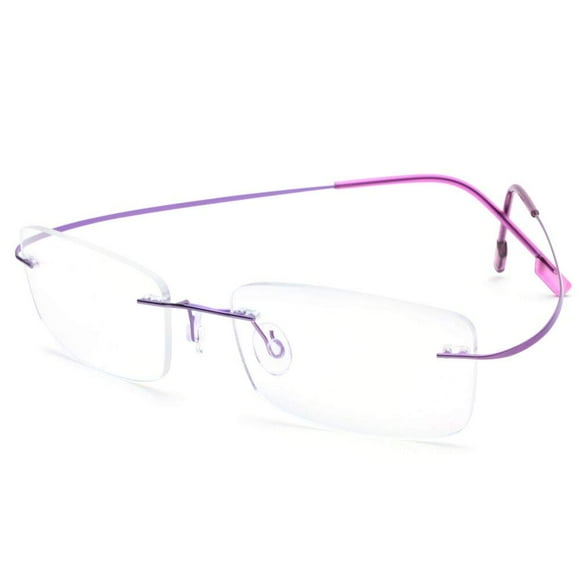 Fuisetaea Lunettes de Lecture pour Ordinateur en Alliage de Titane Flexible +2.00 Monture Sans Bord Légères Bloquant la Lumière Bleue