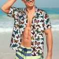 thumbnail image 7 of Pofeuu Cute Butterfly Print Hawaiian Shirt for Men Sleeves Casual Button Down Summer Beach Dress Shirts T-Shirts,Small, 7 of 7