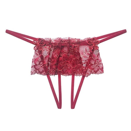 

YYDGH Women G-String Fashion Seamless Cross Bandage Panties Hollow Briefs Knicker Thongs Sexy Lingerie Hot Pink