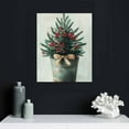 thumbnail image 4 of Fenyluxe Christmas Tree Berries Bow Canvas Prints Wall Art Home Decor for Living Room Bedroom Office Gift Decorations 16x20in, 4 of 5