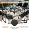 thumbnail image 5 of ELPOSUN Outdoor Dining Set of 5, Patio Table and Chairs Set, Textured Glass Tabletop, 4 Stackable Patio Chairs, Patio Furniture, Balcony, Porch, Lawn- Black, 5 of 6