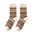thumbnail image 2 of FAIOROI Socks for Women Vintage Fair Isle Crew Sock Warm Thick Winter Soft Cozy Printed, 2 of 6