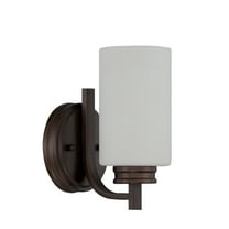 F18011-64-Sunset Lighting-Dalton - 1 Light Wall Sconce   Provincial Bronze Finish with Opal Etched Glass