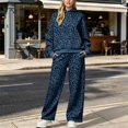 thumbnail image 2 of Women Leopard Print 2‑Piece Outfit Pullover Hooded Sweatshirt Wide Leg Pants Matching Loungewear Pant Set Casual Tracksuit S‑XXXL, 2 of 5