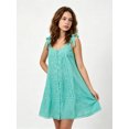 thumbnail image 4 of LMLYSoH Women Lace Mini Dress Bow Straps Buttons Front Summer Sleeveless Dress, 4 of 7