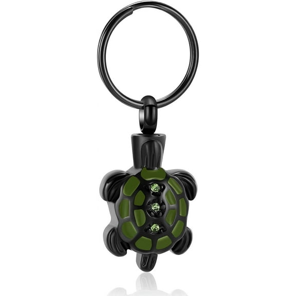 Turtle Urn Keychain for Ashes Stianless Steel Cremation Locket for Ashes Keepsake Memorial Jewelry