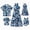 1#Deep Blue, variant on Women Dress Beach Vacation Clothes For Women Family Matching Outfits Hawaiian Maxi Halte Dress Short-sleeve Sunflower Dress for Couple,S-XL