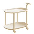 thumbnail image 2 of Mesa auxiliar con ruedas color crema, mesita de noche para dormitorio, mesa de salón, mesa nido portátil para espacios pequeños, estante de almacenamiento de plástico., 2 of 6