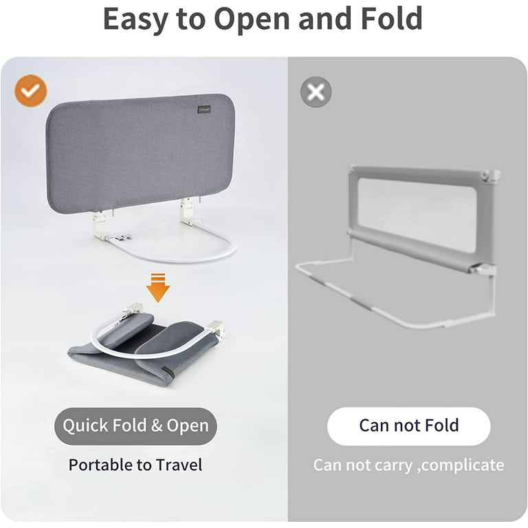 Gromast Toddler Bed Rails Guard, 42 Inch Foldable and Reinforced