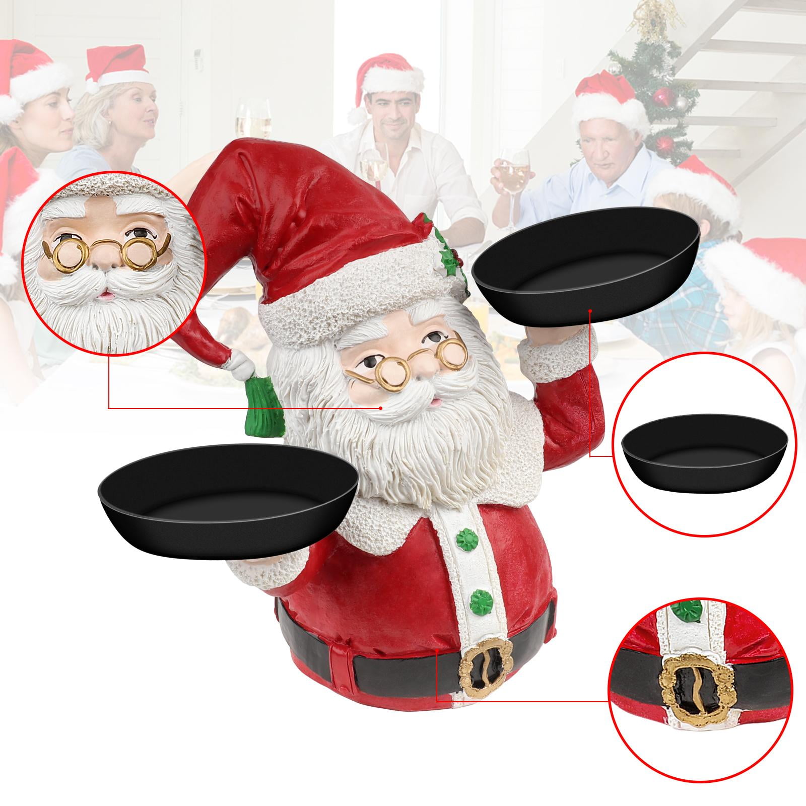 Toma Christmas Snowman Treats Holder Santa Holding Tray Fruit Bowl Rack Resin Home Party Food Snack Storage Rack Toma Christmas Snowman Treats Holder Santa Holding Tray Fruit Bowl Rack Resin Home Party Food Snack Storage Rack
