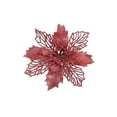 thumbnail image 2 of 10x Christmas Large Poinsettia Glitter Flower Tree Hanging Party Xmas Decor, 2 of 2