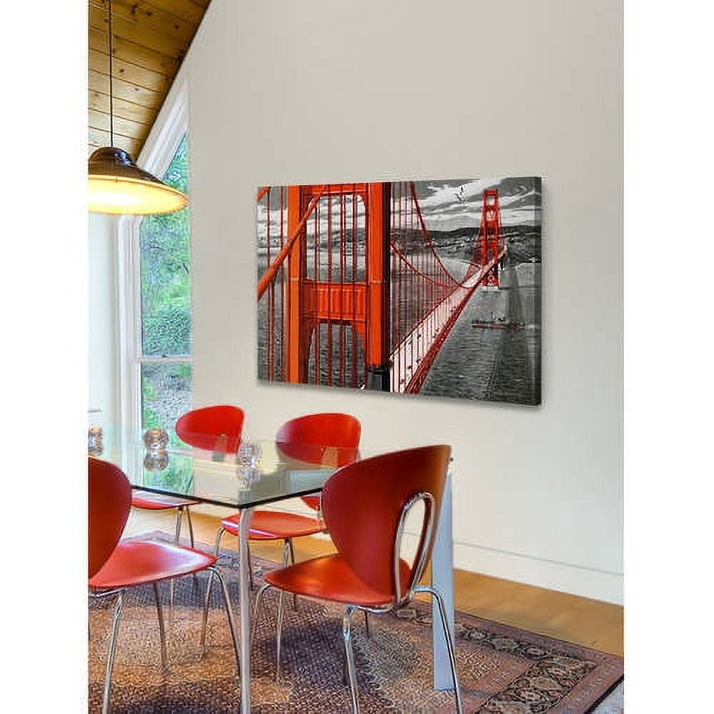 "Orange Bridge" Painting Print on Wrapped Canvas