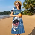 thumbnail image 4 of Balery Great White Shark Pattern Womens Dresses Loose Short sleeve Sundresses Swimsuit Coverup 2025 Summer Casual Dress for Women - A-Line Swing Dress, 4 of 6