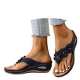 thumbnail image 3 of ibiyuan Comfy Flip Flops for Women Thong Sandals for Women Wide Non- Thick Sole House Slippers for Women Soft Orthofeet Shoes for Women, 3 of 7
