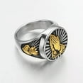 thumbnail image 3 of HOOUN Vintage Crown Heart Praying Hands Ring Stainless Steel Lord's Prayer Signet Ring-11-Gold, 3 of 8
