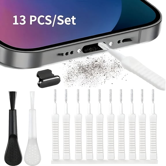 ACDANC 1 Set Cleaning Kit For Phone Ports And Computer Keyboards Reusable Small Brushes Charging Port Cleaners For Efficient Debris Removal