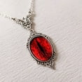 thumbnail image 6 of Red Cat Eye Necklace Charm Dragon Eyes Photo Glass Cabochon Pendant Handmade Choker Chain Necklaces Women Men Jewelry, 6 of 8