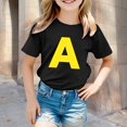 thumbnail image 2 of Huowey Toddler Children Fashion Letter Printed T-Shirt Casual Tee Comfortable Tops For Boys Girls Cute Dailywear, 4-5 Years, 2 of 4