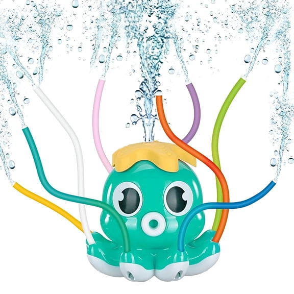 BESTSKY Outdoor Water Sprinkler for Kids and Toddlers,Summer Spray Toys with 8 Wiggle Tubes,Attaches to Garden Hose Splashing Fun Toys for Boys and Girls Ages 2-8,Green