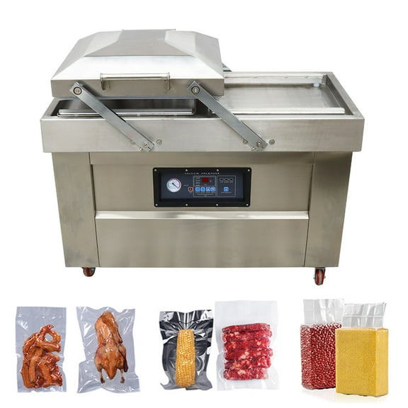 TECHTONGDA Two Chamber Vacuum Packaging Machine Stainless Steel Food Vacuum Sealer DZ-500/2SB 110V