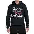 thumbnail image 2 of Wild Bobby In October We Wear Pink Crown Breast Cancer Awareness Unisex Hoodie Sweatshirt, Black, Small, 2 of 6