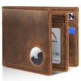 thumbnail image 1 of Billetera Artpaxy de piel plegable con bloqueo RFID con soporte AirTag, 1 of 9
