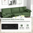thumbnail image 5 of Costway Modern Modular Fabric 3-Seat Sofa Couch w/ Socket USB Ports & Metal Legs Green, 5 of 9