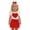 Red, variant on Toddler Girls Fly Sleeve Ribbed Tops T Shirt Ruffles Skirts Headbands Outfits Baby Girl Clothes Size 3 Months