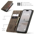 thumbnail image 4 of CaseMe Leather for iPhone 17 Case, Flip Wallet Leather Case with Card Holder Magnetic Closure Shockproof Kickstand Protective Phone Cases Cover for iPhone 17,Coffee,For iPhone 17, 4 of 12