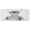 thumbnail image 1 of Cat Kitchen Mat, Hand Drawn Dressed up Hipster New Age Cat Fashion Urban Free Art Print, Plush Decorative Kitchen Mat with Non Slip Backing, 47" X 19", Black White, by Ambesonne, 1 of 1
