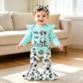 thumbnail image 4 of Vedolay Newborn Baby Girl Clothes 3 6 9 12 18 Months Ruffle Long Sleeve Romper Bodysuit Pants Headband Set 3PCS Cute Baby Girl Fall Winter Outfits, 4 of 9