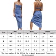 thumbnail image 2 of Vestido De Tirantes Finos Vestido sexy plisado para mujer Estilo casual sin espalda Ahueca hacia fuera Slim Fit Traje diario Kuymtek Celeste L para Mujer, 2 of 6