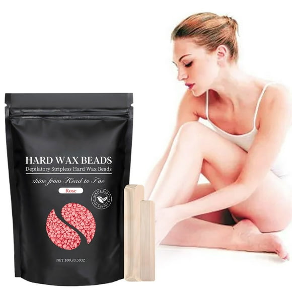 Summer Secrets! WEIWEIGG Hard Wax Beads for Home - Rose Infused, Coarse Hair Removal, Gentle Hair Removal for Bikini, Brazilian & Full Body, Giftable 110g