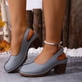 thumbnail image 5 of DIVVce Suede Slingback Block Heels For Women Closed Toe Adjustable Buckle Comfort Casual Footwear, 5 of 8