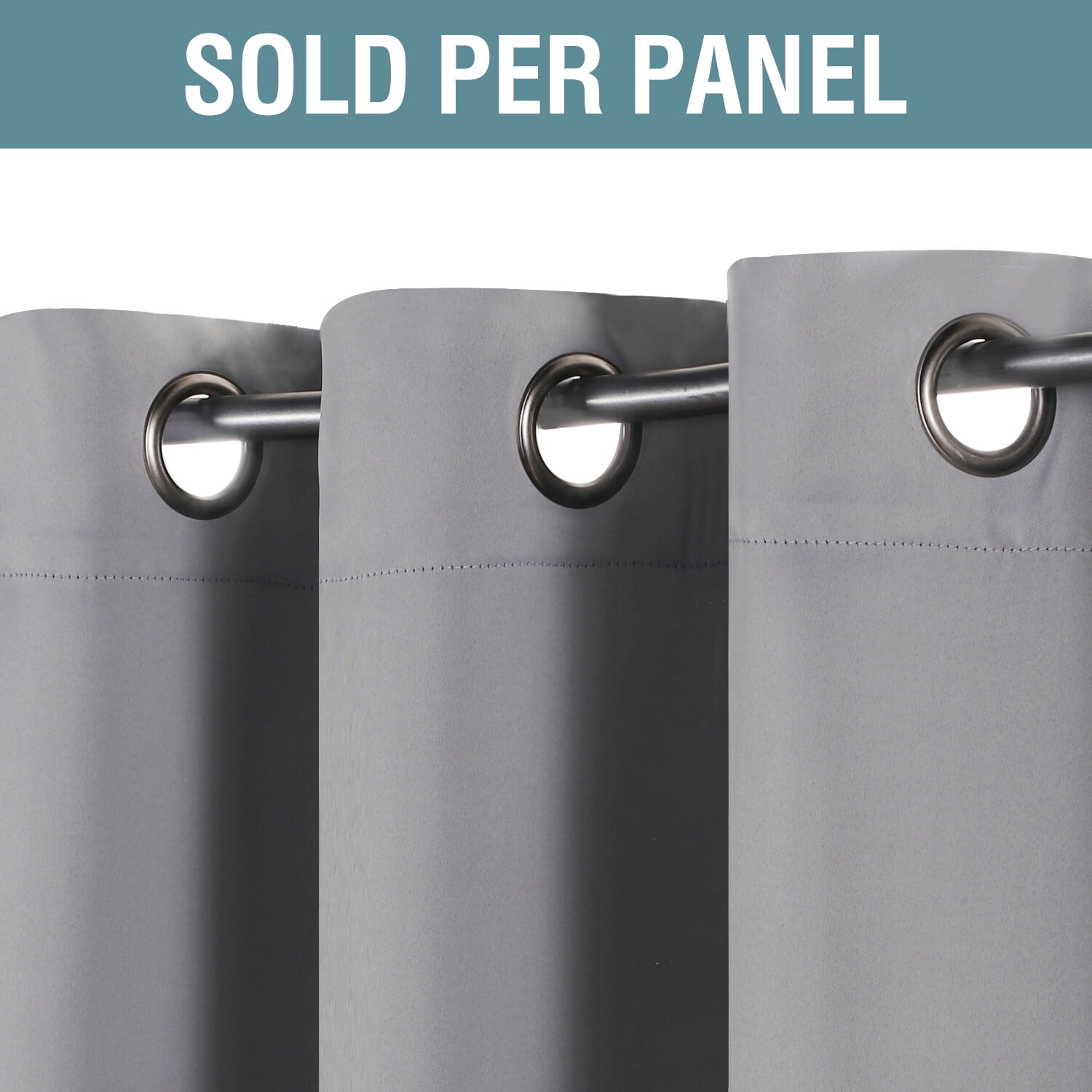 H,VERSAILTEX Blackout Small Window Curtains Energy Saving Solid Grommet Room Darkening Curtain Panel for Nursery (Dove Grey, 52" x 45", One Panel)