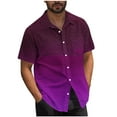 thumbnail image 2 of Blusa y camisa de manga corta con cuello vuelto para hombre, blusa informal de moda con cuello vuelto, blusa estampada de manga corta con botones, blusa de poliéster para hombre, 2 of 6