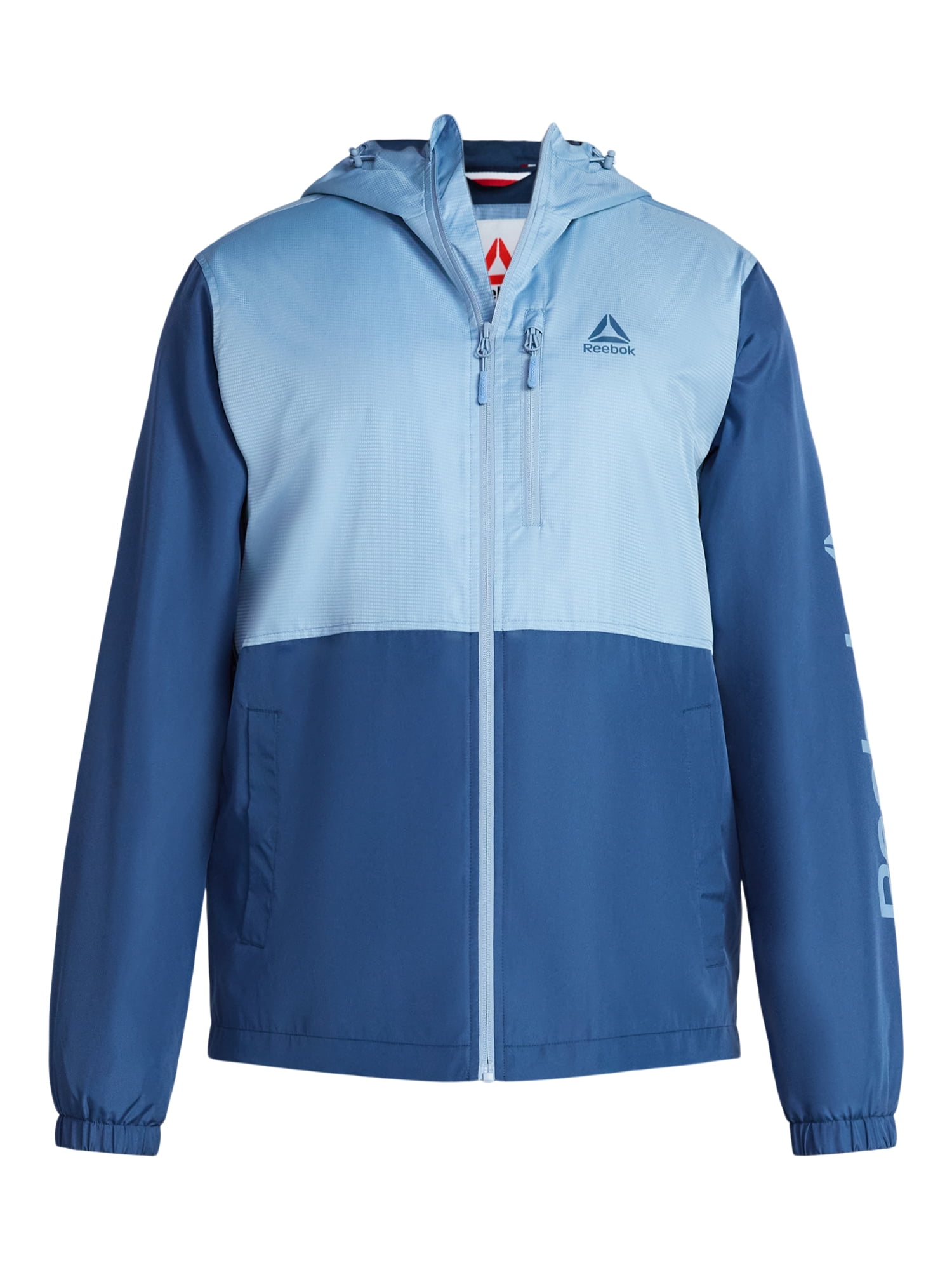 Reebok Men and Big Men's Jersey Lined Windbreaker Jacket with Hood, Lightweight, Sizes S-3XL