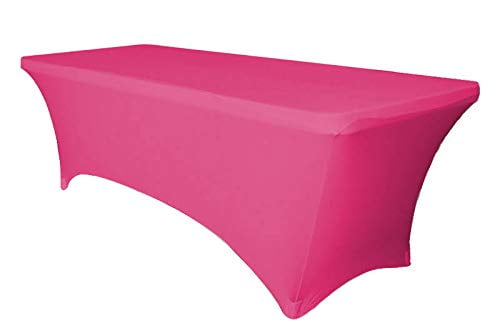 6' Fitted Fuchsia Tablecloth Table Throw Cover Wedding Banquet Event Polyester 
