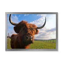 Designart 'Close Up Portrait Of A Yak' Farmhouse Framed Art Print