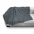 thumbnail image 3 of Japanese Soft Flannel Fleece Throw Blanket, Diamond Line Pattern with Squares and Abstract Graphic Flowers, Cozy Plush for Indoor and Outdoor Use, 50" x 70", Charcoal Grey Dark Blue, by Ambesonne, 3 of 6