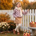thumbnail image 4 of Girls Polka Dot Turtleneck Sweater Long Sleeve Pullover Tops Loose Fit Kids Casual Fall Winter Daily Knit Outfits, 4 of 6