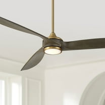 Casa Vieja 60" La Jolla Surf Modern Indoor Ceiling Fan 3 Blade LED Light Remote Control Soft Brass Finish Bedroom Living Room