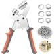 thumbnail image 1 of Öljettång, professionellt set med 100 delar (inre Ø 10 mm) metallöljetter för läderpresenning, tyg, PVC-gardin, 1 of 5