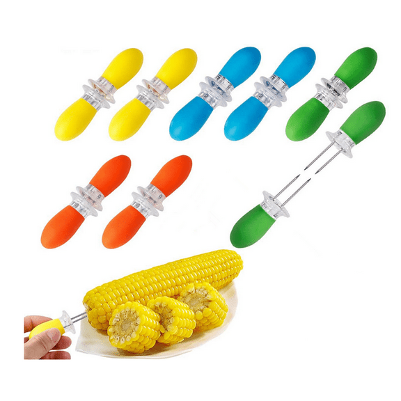 Corn Holders Set of 8 Stainless Steel Corn on The Cob Skewers for BBQ Sweetcorn Holders Home Cooking Fork (8Pairs/16pcs)