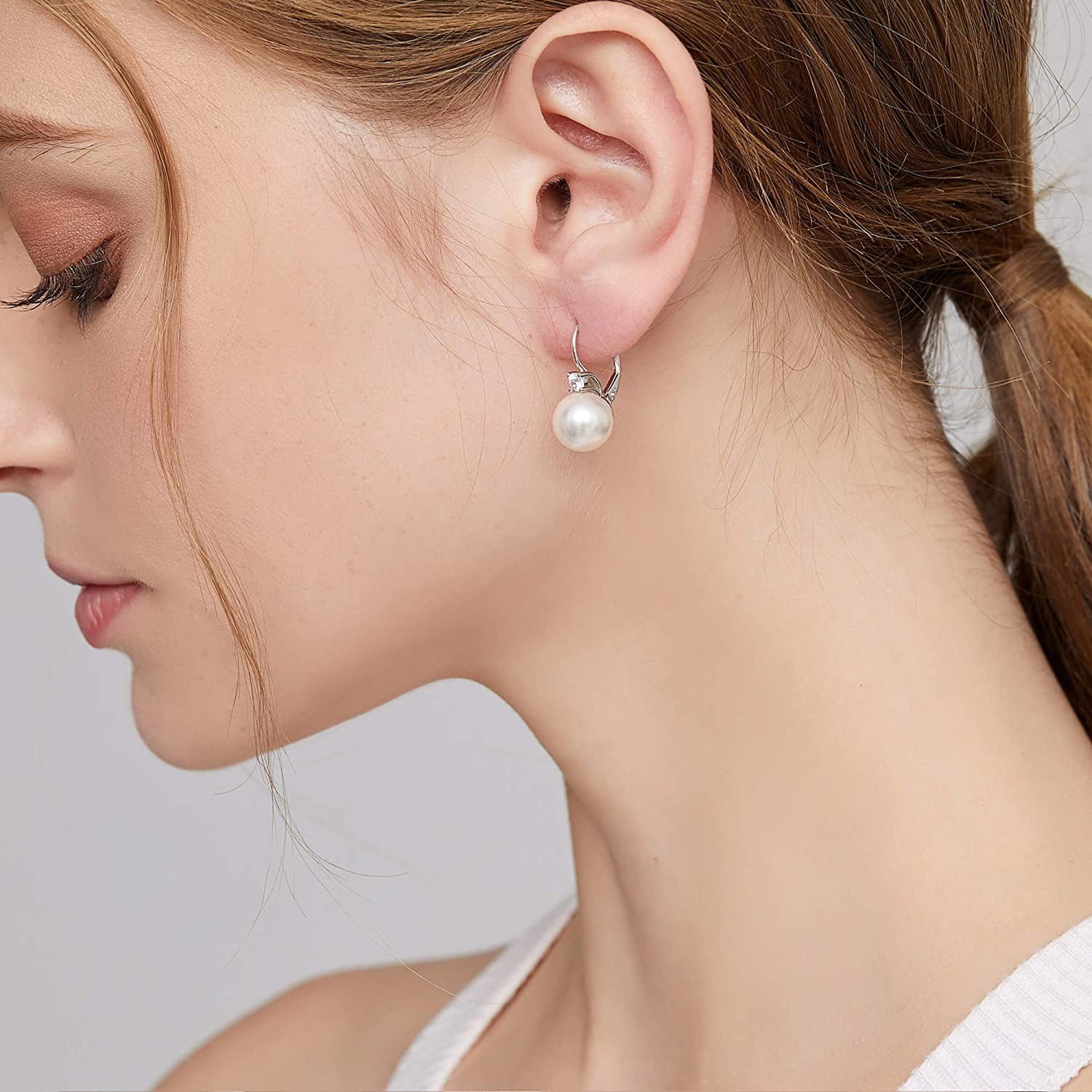 Pearl Dangle Earrings, 925 Sterling 